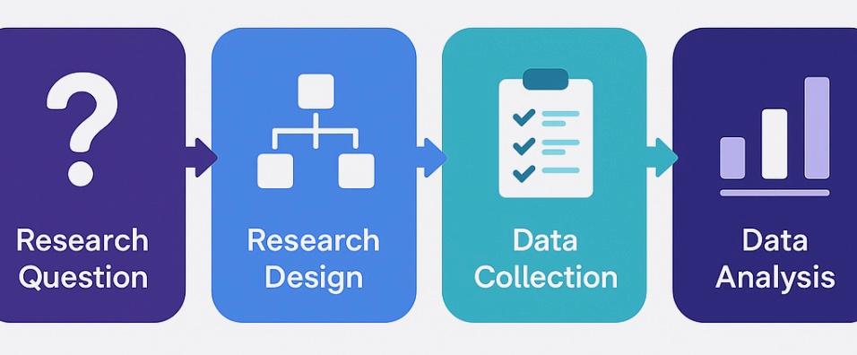 Comparison table of research methodology versus research methods showing plan versus actions distinction